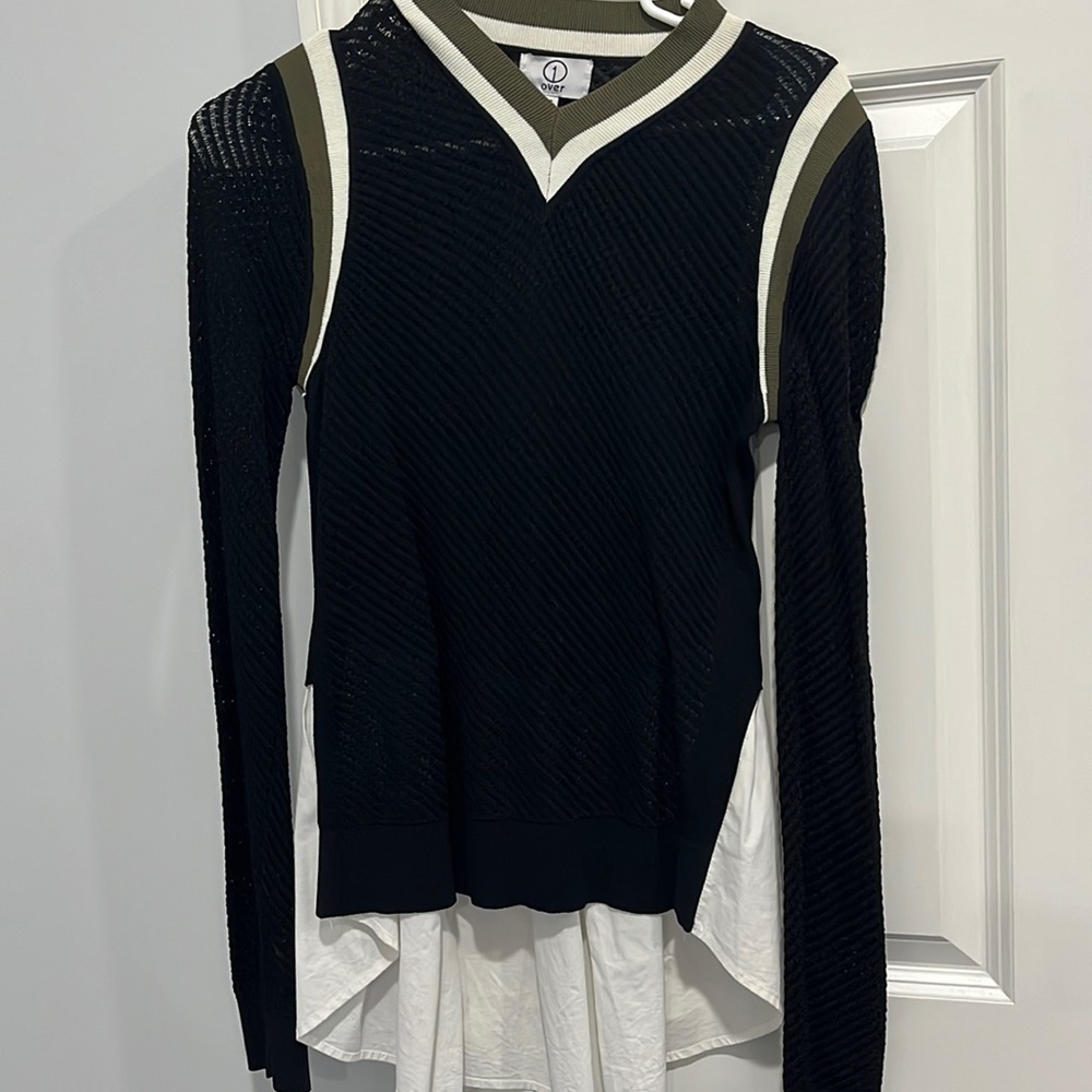 Sweater with shirt detail